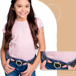 PALAY® Kids Belt for Girls 6-12, 2Pcs Fashion Girls Belt PU Leather Hollow Heart Metal Buckle Belt for Girl Jeans Dress Pants Gift (Black & Brown, Suit for Waist 26-30")