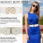 PALAY Women Retro Wide Elastic Waist Belt featuring Alloy Buckle 63cm White for Dresses