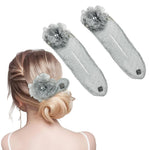 PALAY Hair Buns for Women featuring Flexible Foam Wire and Pearl Floral Clips | 2 PCS Set
