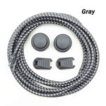 PALAY No Tie Shoelaces for Sneakers and Hiking Boots with Elastic Lock | Gray Silicone