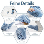 PALAY® Shark Blanket Pajamas for Girls and Boys Teen Soft Fleece Blanket Warm Plush Shark Wearable Blanket Hoodie Onesie Shark Sleeping Bag Pajamas Party Halloween Costumes - M