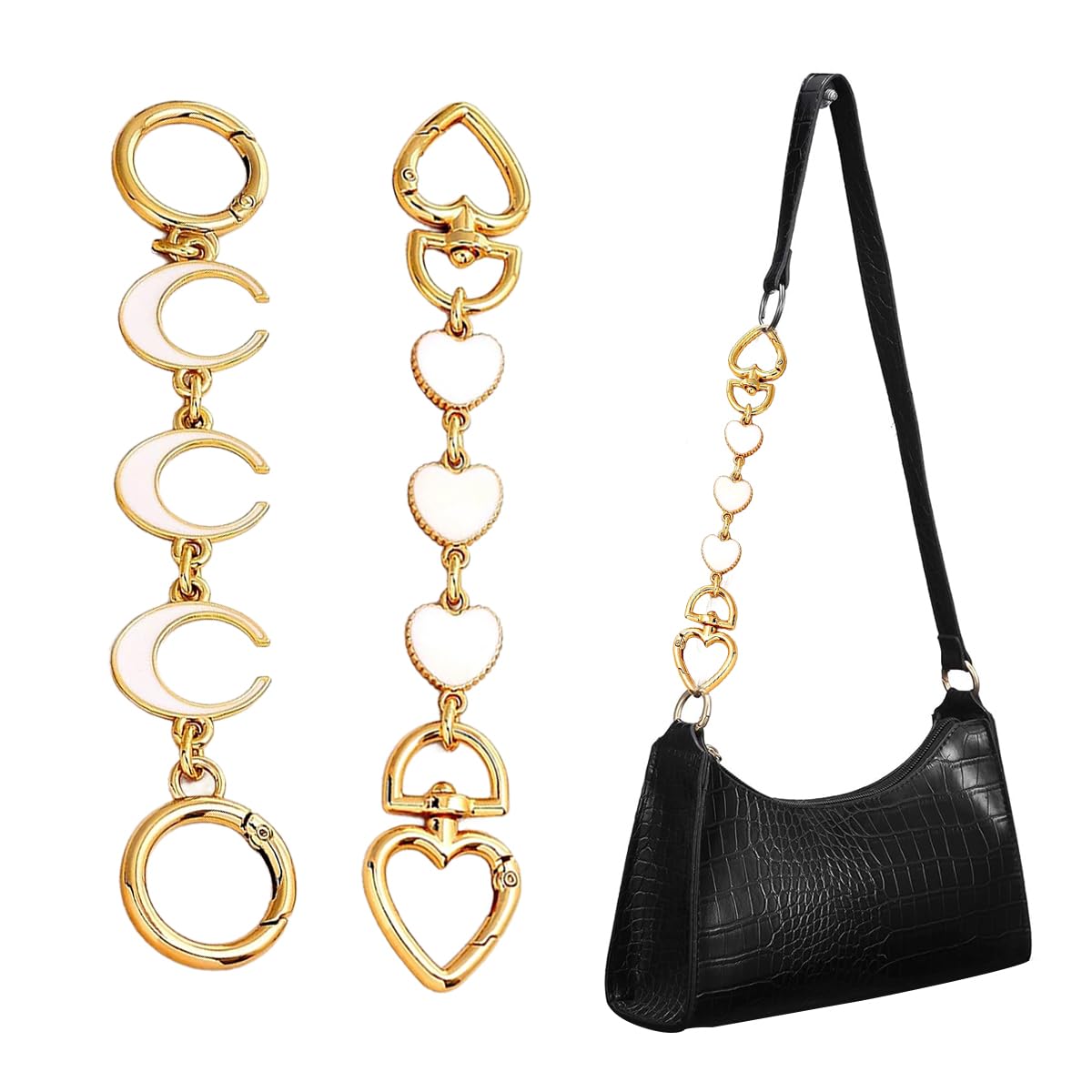 PALAY Bag Straps for Sling Bags and Purses featuring 6.1 in Extenders with Lobster Clasps | Alloy Gold Chain Accessories