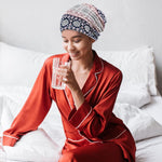 PALAY Hijab Caps for Women featuring Two Openings 27x28cm Stretch Polyester Spandex | Floral Slouchy Beanie for Chemo and Everyday Wear