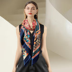 PALAY Satin Scarf for Hair and Neck with Tree of Life Print 43.5×43.5 in | 2 PCS Multicolor