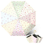 PALAY® UPF50+ UV Protection Folding Umbrella, Compact Auto Open Sun & Rain Umbrella for Women Floral Design Windproof Travel Lightweight Portable Handbag Size with Curved Handle (Pink)