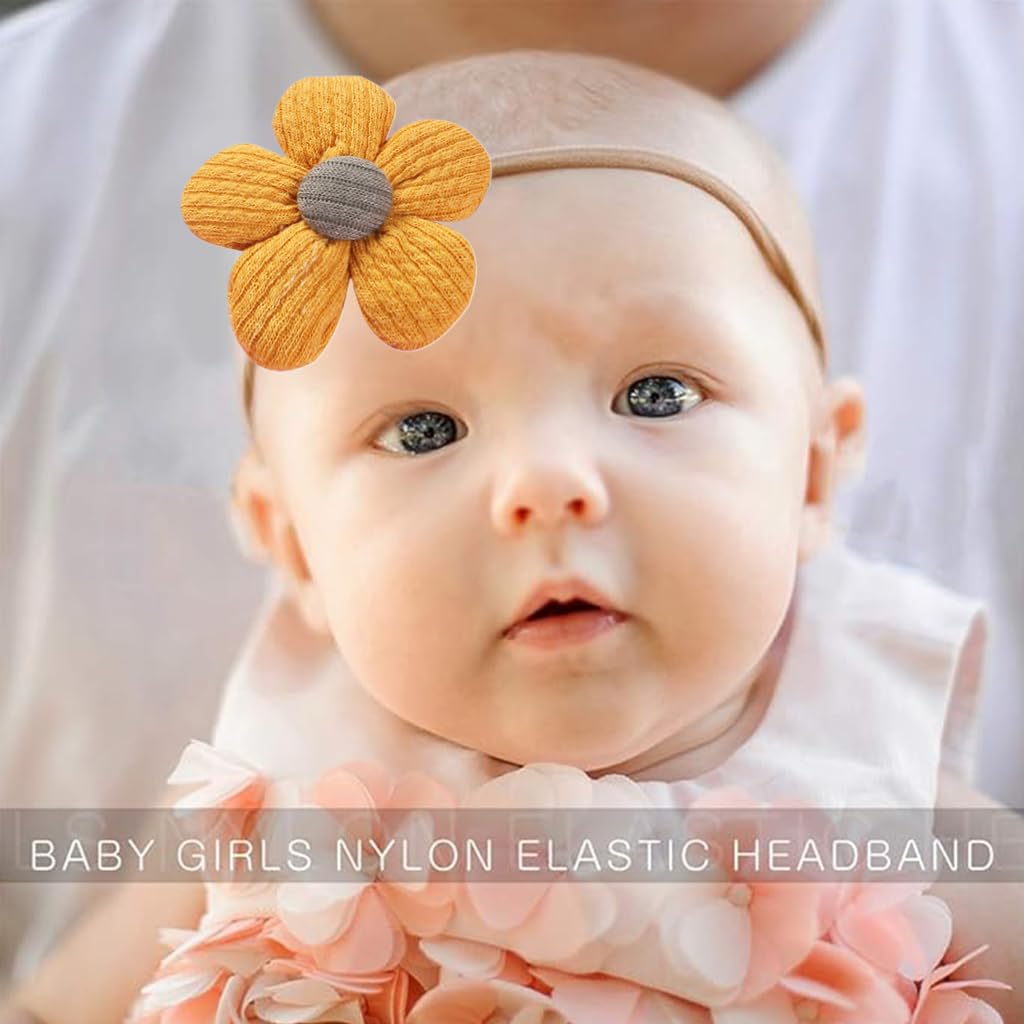 PALAY Baby Hair Band Set for Newborn and Toddler featuring Soft Stretchy Cotton | 10Pcs Floral Headbands Ideal for Photo Shoots and Baby Shower Gifts