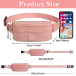 PALAY Fashion Waist Bag for Women featuring Double Zipper Layers 24x5x12cm Pink Nylon | Adjustable Belt for Travel and Jogging