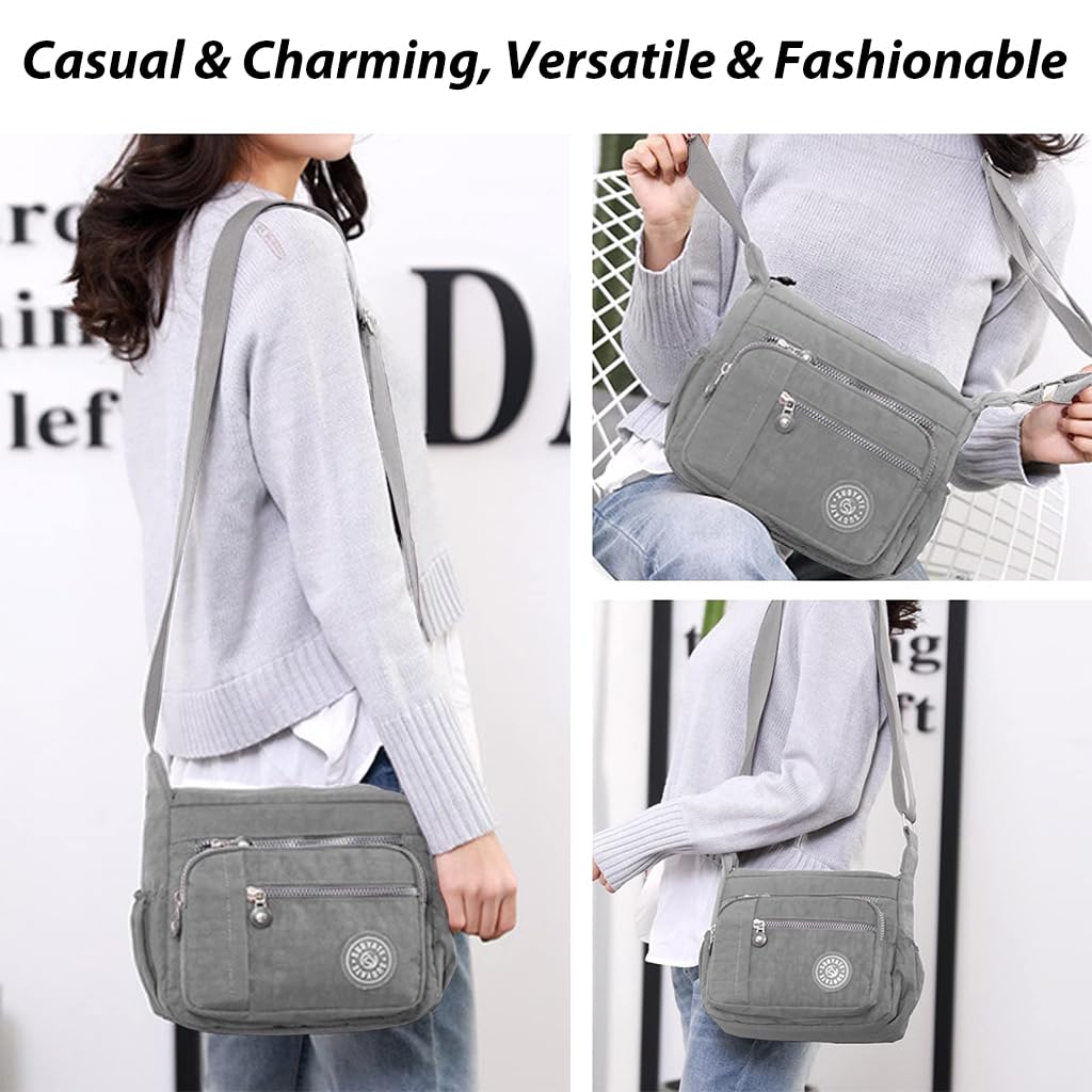 PALAY Women Crossbody Bag for Everyday Use with 9.8x8.2 in Size and Multi Layer Compartments | Waterproof Nylon Shoulder Satchel