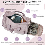 PALAY Women's Foldable Nylon Gym & Travel Duffel Bag with Shoe Compartment
