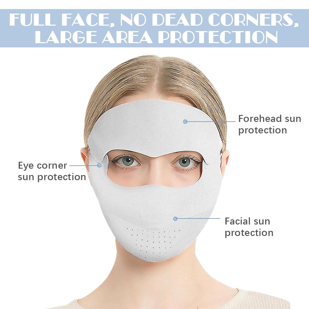 PALAY Ice Silk Face Mask for Sun Protection with Removable Forehead Piece Grey 2 PCS