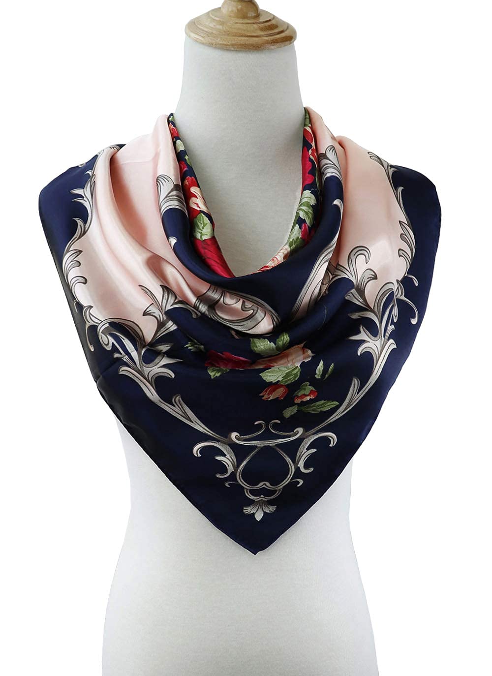 PALAY® Women's 35" Satin Square Silk Like Hair Scarves and Wraps Headscarf for Sleeping, Soft and Comfortable Polyester Silk with Satin Luster and Gorgeous Colors