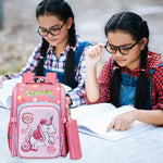 PALAY Unicorn Cartoon School Backpack for Girls with 27x17x39cm Dual Zipper Design | Ergonomic Burden‑Relief Pink Bag