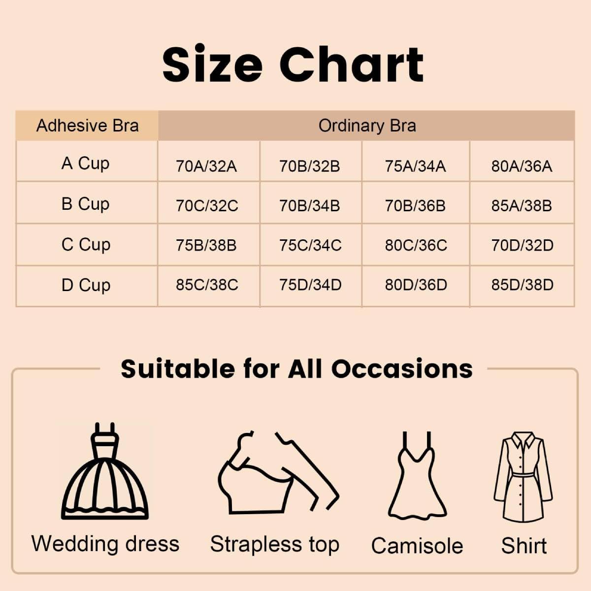 PALAY Sticky Bra for Backless Outfits with 3D Invisible Push Up Design | Reusable Nylon Adhesive Bra for Women