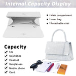 PALAY® Clutch Bag for Women Fashion Evening Bag Sparkling Silver Tote Bag Handbag for Women with Detachable Chain Top Handle Evening Clutch Bag, Elegant Crossbody Bag Chain Bag Handbag