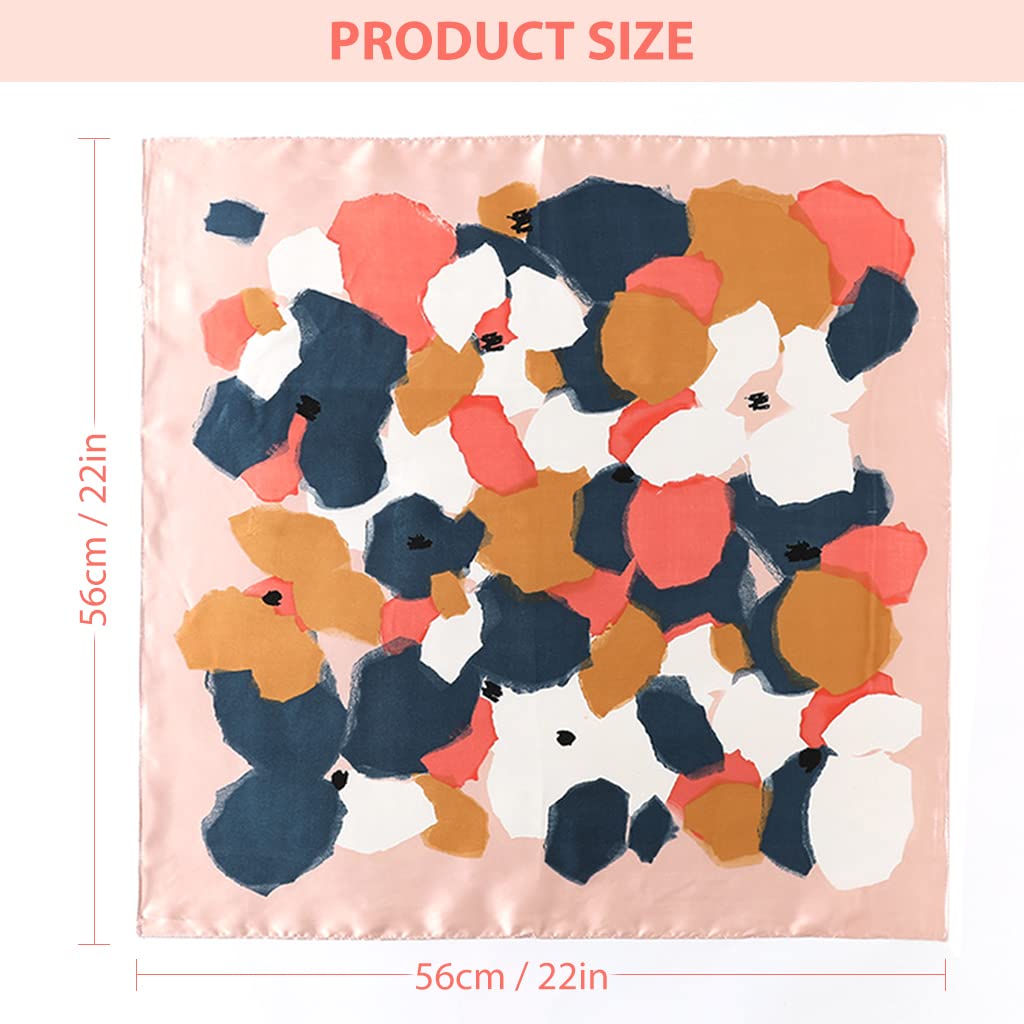 PALAY Women Satin Square Scarf 23×23 in 2PCS for Medium Silk Feel | Hand Wash Care
