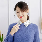 PALAY Fake Collars Shirts for Women with 4 Button Classic Style and Adjustable Straps | White & Black Lace Detachable Half Shirt