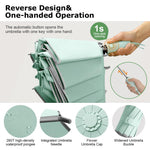 PALAY Auto Folding Umbrella for Travel featuring 50in Canopy and 10 Dual Ribs | Mint Green