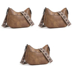 PALAY Women Satchel Bag for Daily Use featuring 10x7.8 in Size and Woven Embossed Strap | Solid Brown PU Crossbody