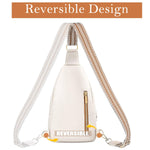 PALAY Chest Bag for Women with Triple Zipper Layers and Adjustable Strap | PU Leather 6.69x3.15x10.24 in