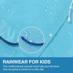 PALAY Raincoat for Kids with Hood and Pockets 2 PCS Polyester Ponchos | Bright Cartoon Design