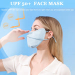 PALAY Sun Protection Mask for Women with Adjustable Ties and Soft Fabric | Reusable Blue Face Cover for Outdoor Sports