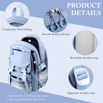 PALAY® School Backpack Fashion School Backpack for Girls Multi Compartments Blue Plaid Backpack Padded Handle & Shoulder Straps Burden-relief School BackpackTravel Backpack School Gifts for Girls