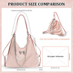 PALAY Tote Bag for Women with Convertible Shoulder and Backpack Design | Pink PU Hobo Bag
