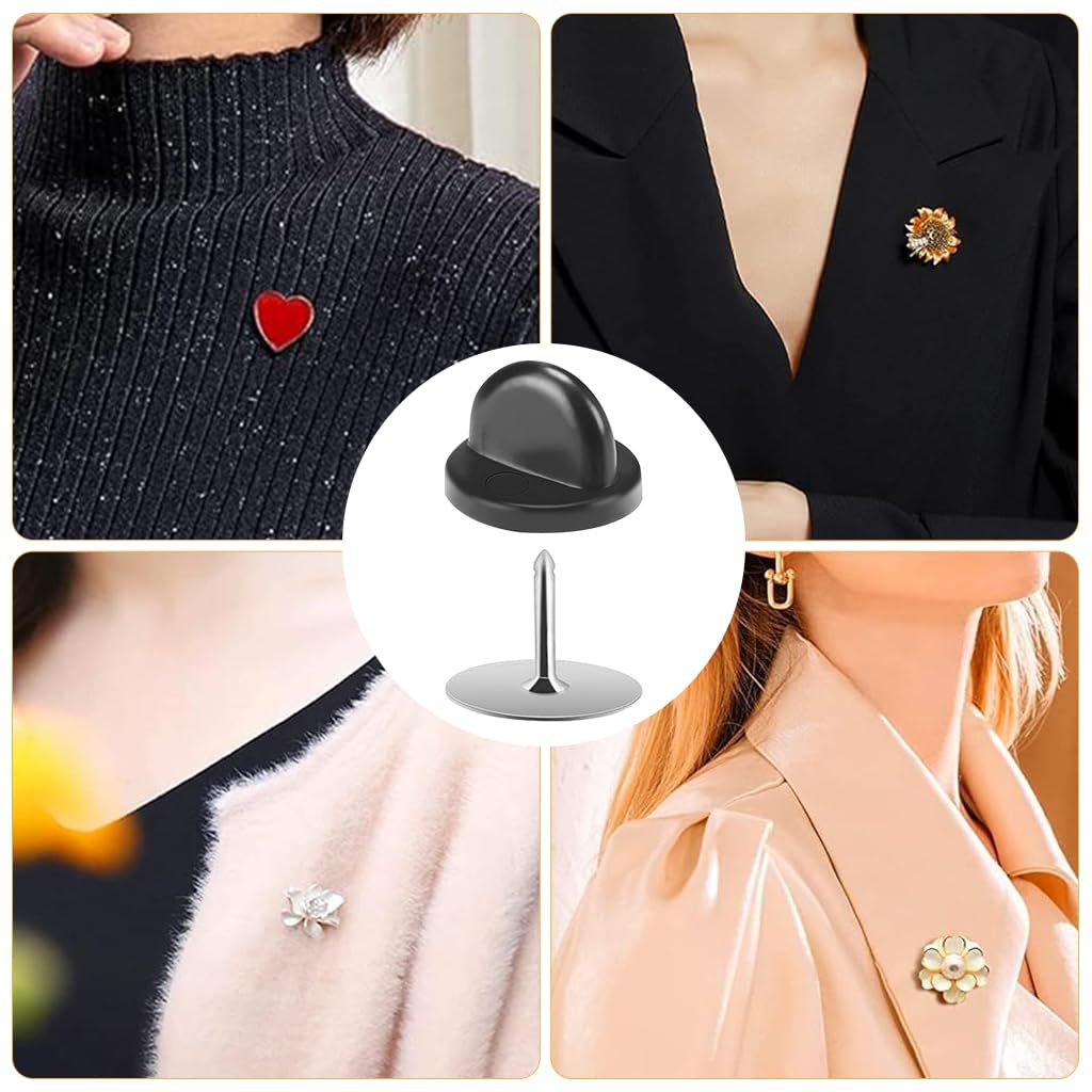 PALAY Rubber Pin Backs for DIY Crafts with Push Pull Locking Design 50 Pairs 10mmx9mm