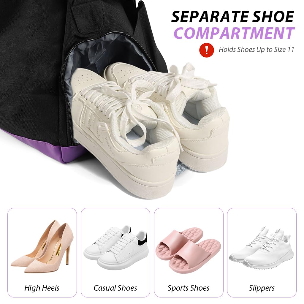 PALAY Women Gym Bag for Travel and Fitness with Shoe Compartment and Wet Pocket | Lightweight Nylon Carry On