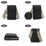 PALAY® Women Purse Sling Bag Set of 2Pcs Phone Bag Coin Bag Combo Fashion PU Shoulder Bag with Boho Shoulder Strap Crossbody Bag Phone Bag Sling Bag Wide Shoulder Strap Sling Phone Bag Purse Bag