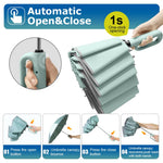 PALAY Large Umbrella for Travel and Outdoor Use with 10 Dual Ribs and Carabiner Handle | Mint Green 99% UV Protection