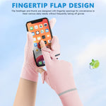 PALAY Silk Hand Gloves for Women with UPF 50 Sun Protection and Open Fingertip Design | 23cm Length