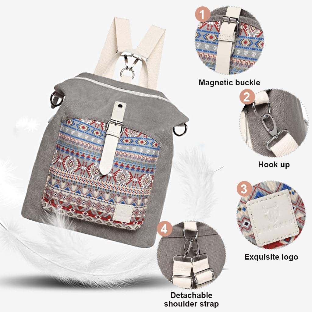 PALAY Women Backpack for Work and Travel with 30x13x38cm Space | Canvas Multiway Bag