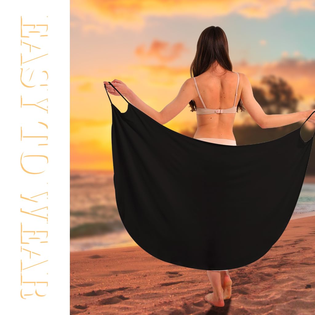 PALAY Beach Wear Dress for Women with Backless Wrap Style and Quick Dry Fabric | Black