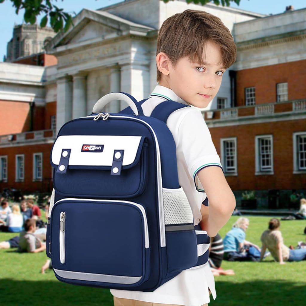 PALAY School Backpack for Kids with Chest Buckle and Reflective Strip Waterproof Oxford Cloth for 5–10 Year Olds | Ergonomic Burden‑Relief Design