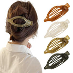 PALAY Claw Clips for Women with Strong Hold and Flat French Design 4 Pcs 4.7 in | Resin Hair Accessories