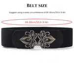 PALAY Belt for Women featuring 2.3 in Wide Elastic Waist Design with Retro Interlocking Buckle | Black and Brown Set