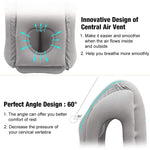 PALAY Inflatable Travel Pillow for Airplane and Office Napping featuring Quick Deflate Valve | 2 PCS PVC Flocking Neck Support