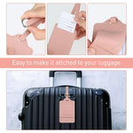 PALAY® 3 Pack Luggage Tags, PU Leather Luggage Tags Privacy Protection Travel Bag Labels for Suitcase Tags for Women Men Teens Travel