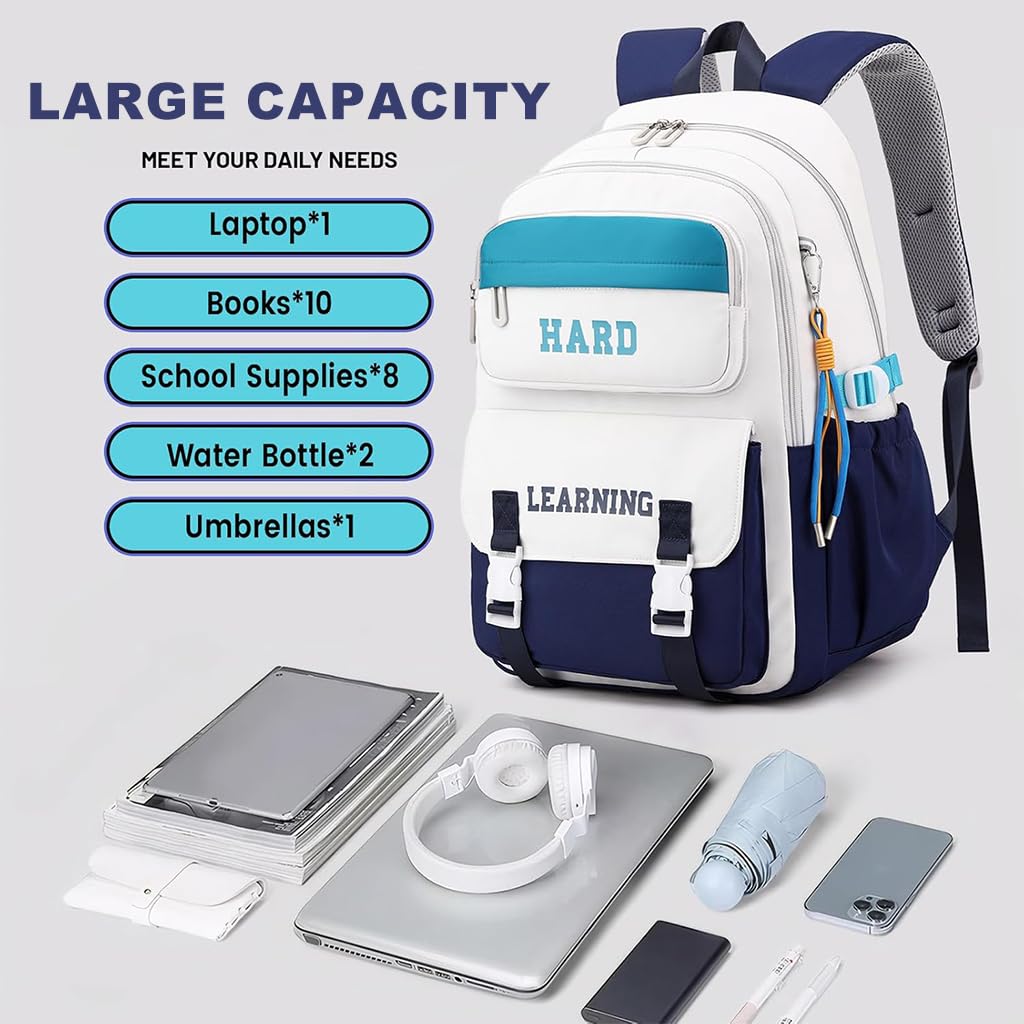 PALAY School Backpack featuring Multi Compartments for 15.6 in Laptop with Waterproof Oxford Cloth | Comfortable Padded Straps for Girls