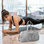 PALAY Traveling Bag for Women with Adjustable Shoulder Strap and 45 x 17 x 26 cm Capacity | Grey Oxford Gym Tote for Fitness and Travel