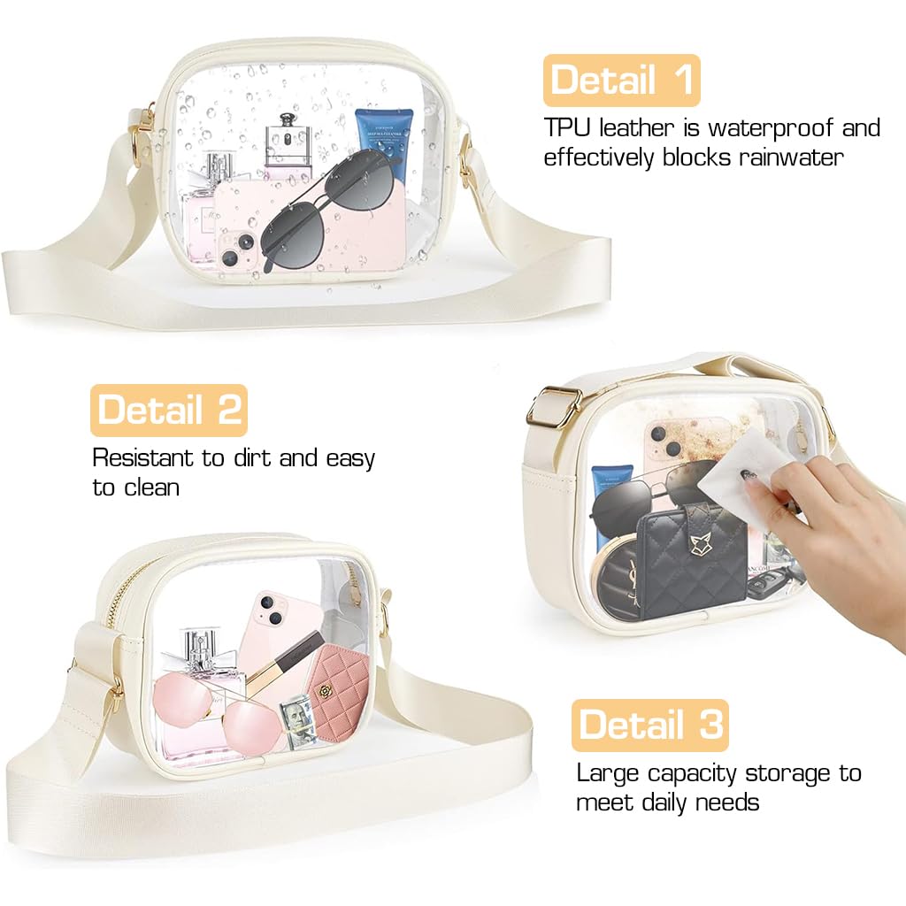 PALAY Sling Bag for Women with Adjustable Shoulder Strap and 7.8×2.76 in Clear PVC Design | Waterproof Crossbody Purse