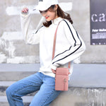 PALAY® Crossbody Phone Bag for Women Mini Wallet Shoulder Crossbody Phone Bag with Earphone Cable Hole Wallet Clutch Bag for Women, Phone Bag for 7.2'' Phone, Pink