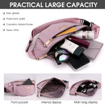 PALAY Waist Bag for Women with 4 Zipper Pockets 11.8×2.36×5.5 in and Adjustable Strap Pink