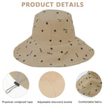 PALAY Bucket Hat for Women with Reversible Solid and Letter Print Design | 2PCS Cotton Khaki