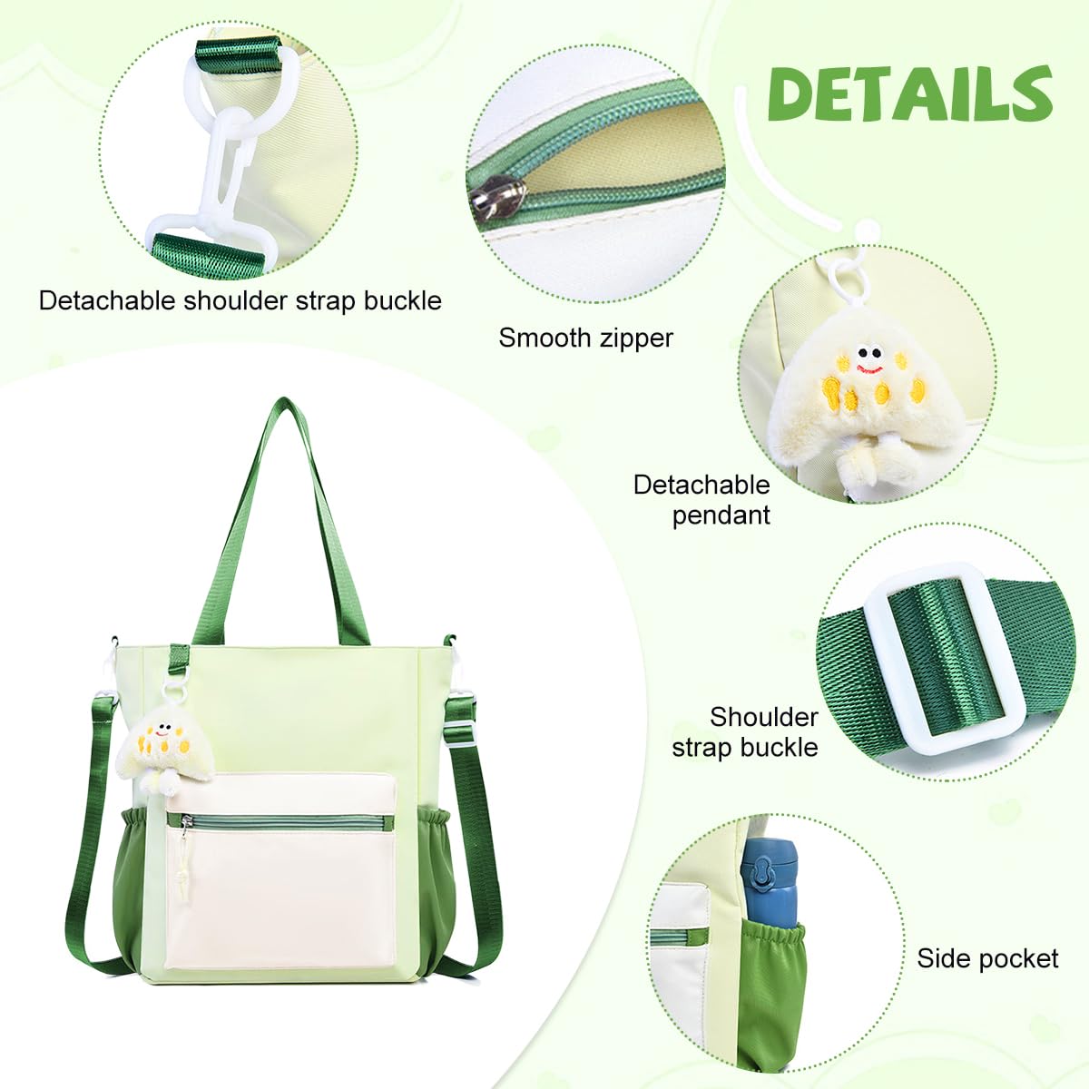 PALAY Tote Bag for Women featuring Removable Shoulder Strap with 27x34cm Capacity | Nylon Crossbody Purse for Girls