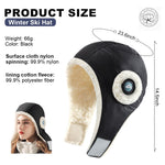 PALAY Thermal Winter Ski Hat for Men with Adjustable Earflap and Cotton Fleece Liner | Windproof Black Cap for Outdoor Sports