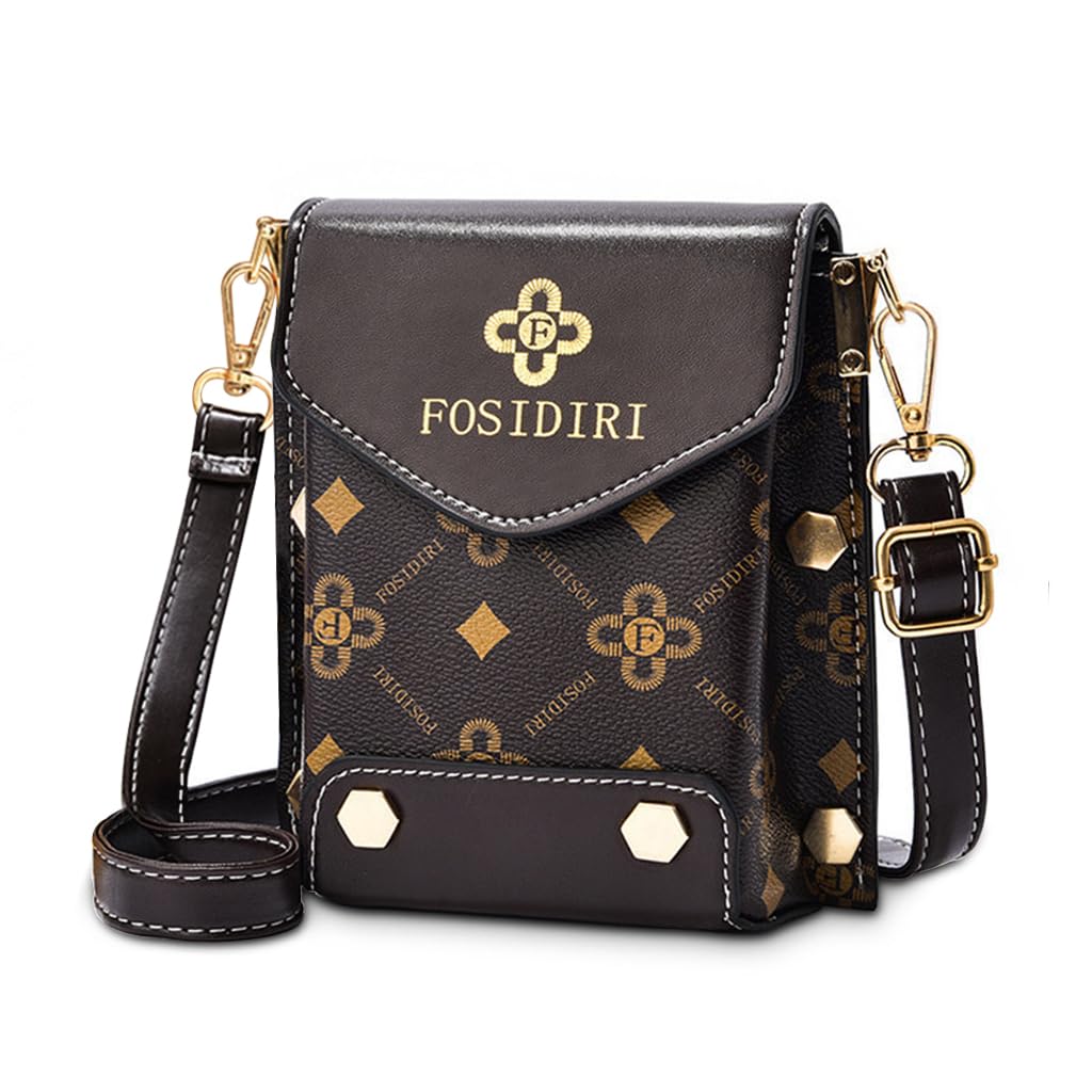 PALAY® Women Small Cross-Body Phone Bag Stylish PU Leather Mobile Cell Phone Pouch Women Purse Wallet Sling Bag with Detachable Strap, Mini Shoulder Bag for Daily Essentials Women (Black)