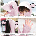 PALAY Sunscreen Jacket for Girls with UPF 50+ Protection and Wide Brim Hat | Quick‑Dry Polyester Hoodie for Outdoor Summer Activities