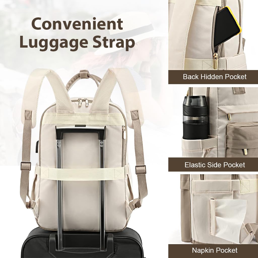 PALAY Laptop Backpack for Travel and School featuring USB Charging Port and Oxford Cloth Design